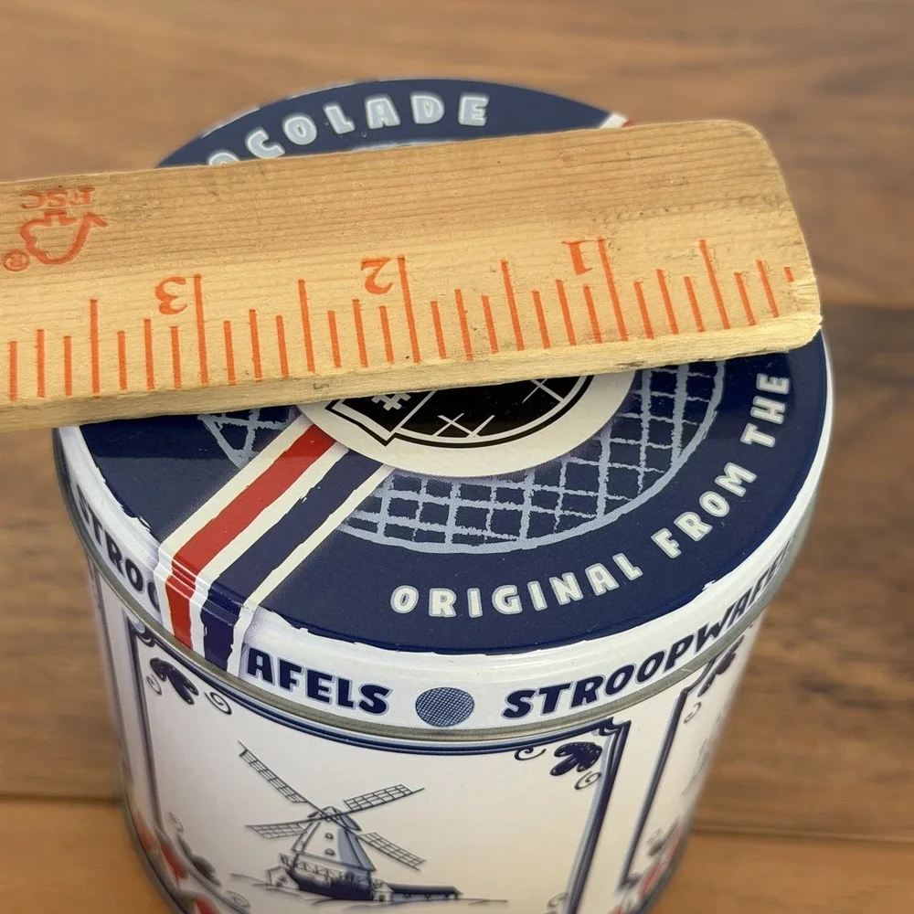 Stroopwafels Crumble Blue White Dutch Cookie Tea Tin Box Empty Movie Prop‎ Decor